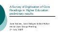 Preliminary results from digitisation survey