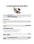 Hypotension Medications