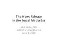 The News Release in the Social Media Era