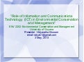 Role of ICTs in Environmental Conservation Management