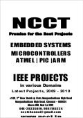 Ieee Embedded Ieee Project Titles, 2009   2010 Ncct Final Year Projects