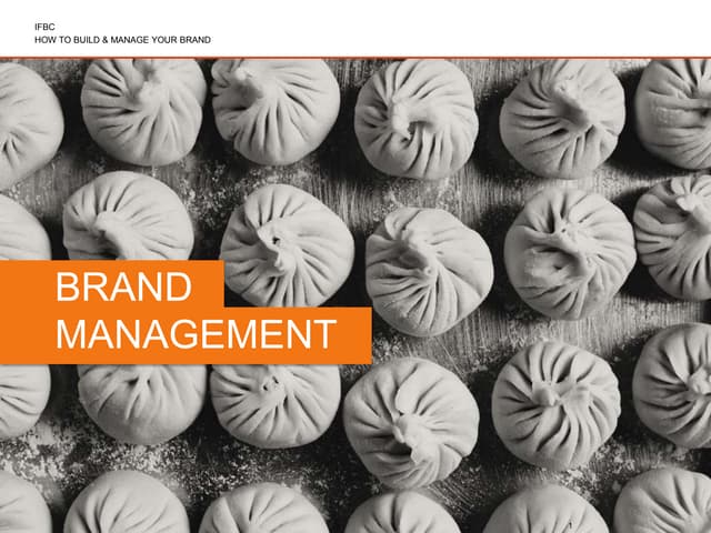 IFBC 2014 Build and Manage Your Brand