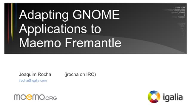 Adapting GNOME Applications to Maem...