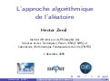 L’approche algorithmique de l’aléatoire