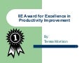 Iie Award For Excellence In Productivity Improvement