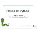 Mini-Curso de Python dia 21/03 (Segunda-Feira) no II Workshop de SL do CIN/UFPE