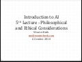 Introduction to AI - Fifth Lecture