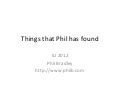 Things Phil has found 2012
