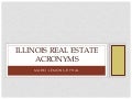 Illinois Real Estate Acronyms