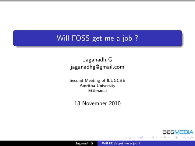 Will Foss get me a Job?