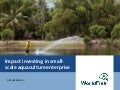 Impact investing in small-scale aquaculture enterprise
