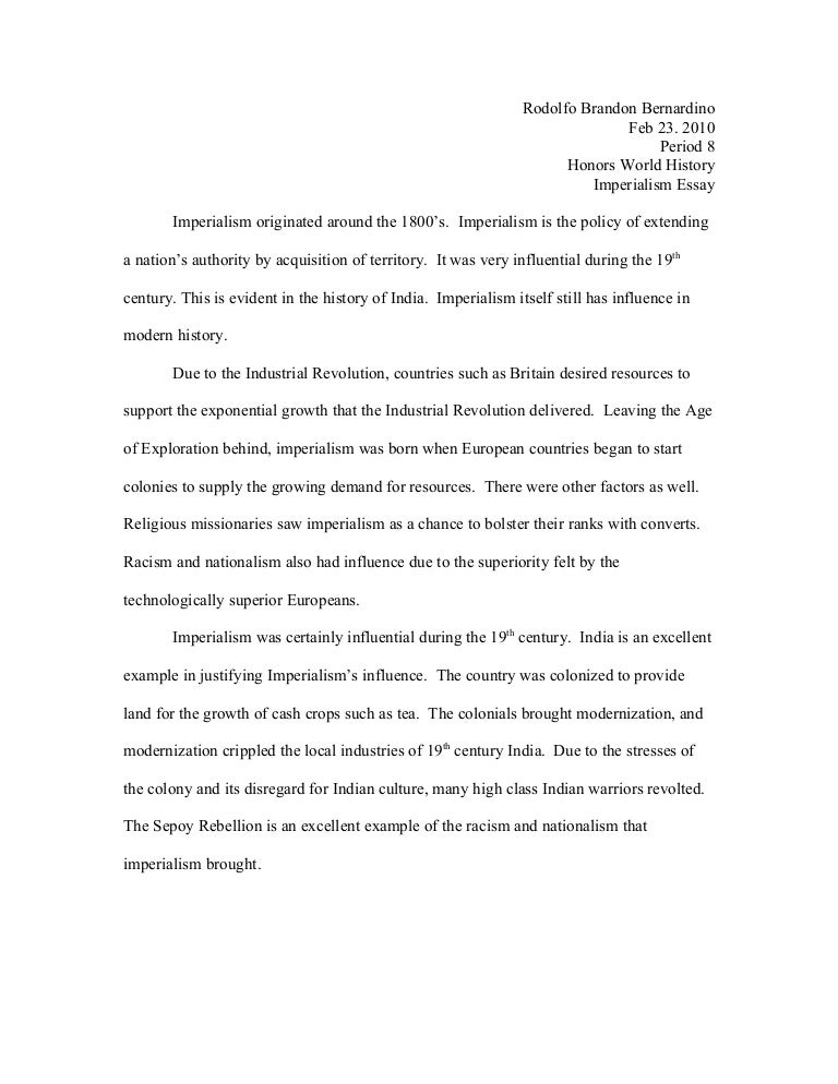 1984 Essay Thesis Ap Us History Dbq Essay Imperialism Absoa How To Write An Essay For High School Students also Sample Essay English Custom Business Paper The World Outside Your Window Imperialism Pmr English Essay