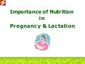 Importance of nutrition in pregnancy and lactation