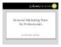 Personal Marketing Plans for Professionals