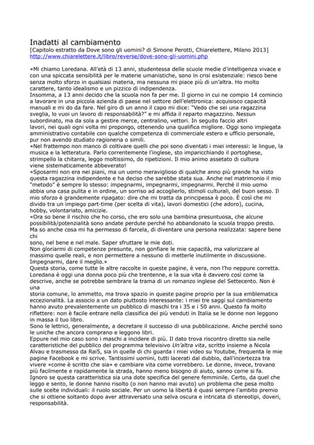 Inadatti al cambiamento   simone perotti - dove sono gli uomini