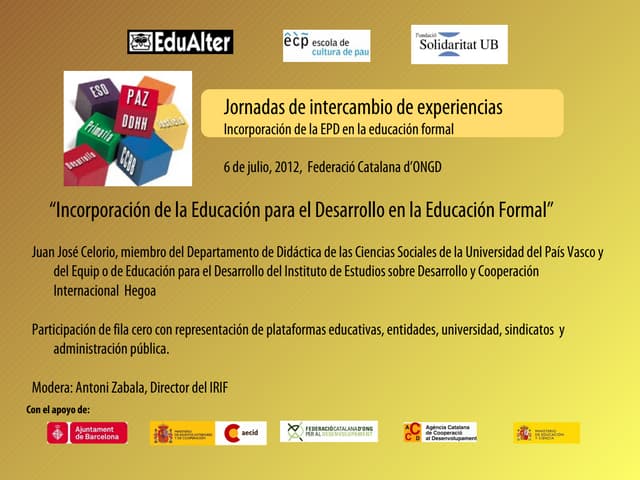 Incorporación de la educación para el desarrollo