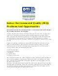 Indoor environmental quality (ieq) problems and opportunities