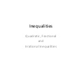 Inequalities   quadratic, fractional & irrational form