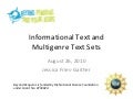 Informational Texts and Multigenre Text Sets Webinar 082610