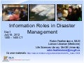 Information Roles in Disaster Management - Part 1