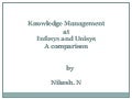 Knowledge Management at Infosys and UnisysA comparison
