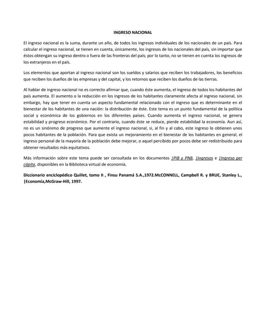 Ingreso Nacional - Macroeconomia