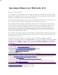 Innovations in primary care 