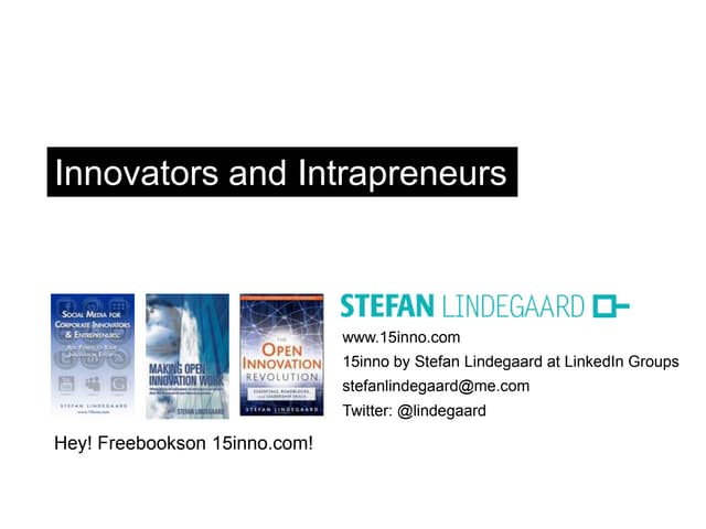 Innovators and Intrapreneurs - Talk...