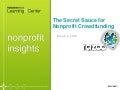 Nonprofit Insights: The Secret Sauce for Nonprofit Crowdfunding