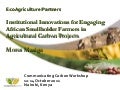 EcoAgriculture Partners – Institutional Innovations for Engaging African Smallholder Farmers in Agricultural Carbon Projects