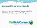  Vanpool Insurance Needs - by Diane Utz - GW RideConnect