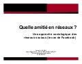 Quelle Amitié en Réseaux - Cours Institut Télécom