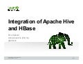 Integration of Hive and HBase