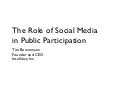 The Role of Social Media in Public Participation