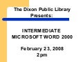 Intermediate Microsoft Word