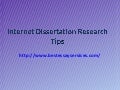 Internet dissertation research tips