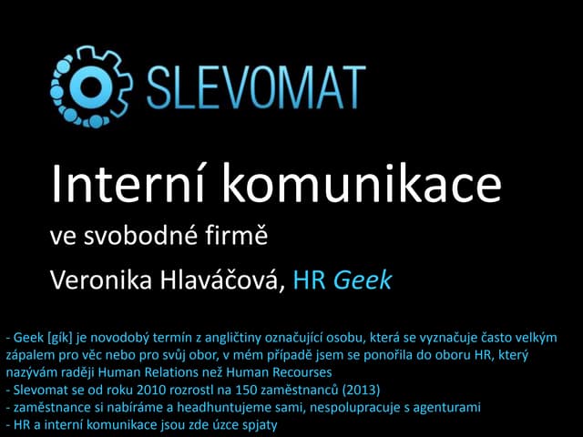 Interní komunikace ve svobodné fi...