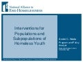 Interventions for homeless youth