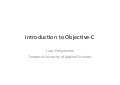 Introduction to Objective - C