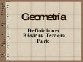 Vocabulario Básico Geometría - Parte III