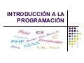 Introduccion a la prgrmacion.