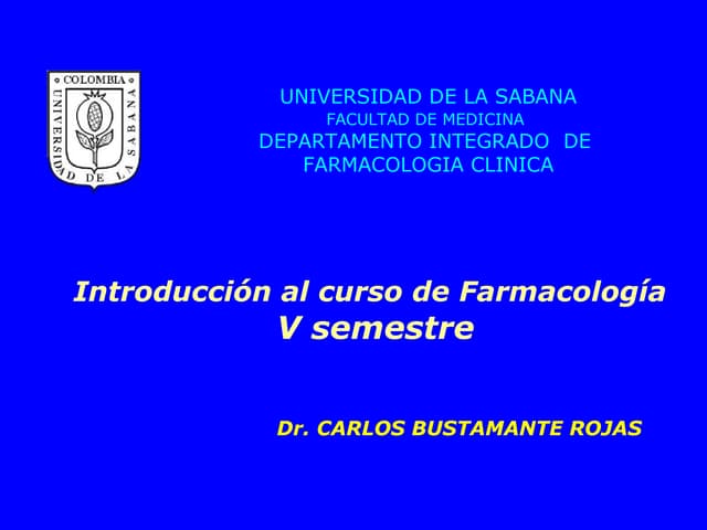INTRODUCCION A LA FARMACOLOGIA GENERAL