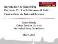 Introduction to Searching Books in Print with Reviews & Fiction Connection via NebraskAccess