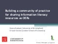Building a Community of Practice for sharing information literacy resources openly