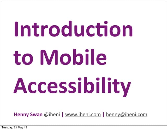Introduction to mobile accessibilit...