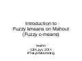 Introduction to fuzzy kmeans on mahout
