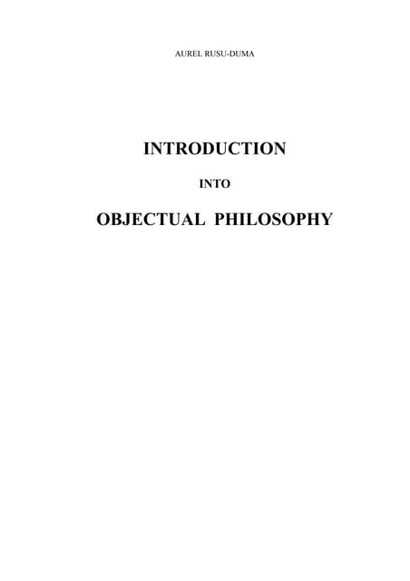Introduction to objectual philosophy