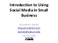 Intro Social Media for Small Business