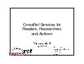Introduction to CrossRef for Researchers