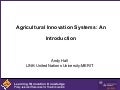 Agricultural Innovation Systems: An Introduction